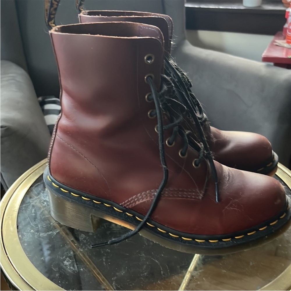 Dr. Martens leather heeled boots